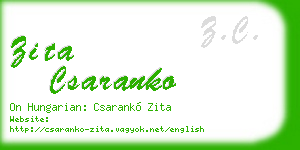 zita csaranko business card