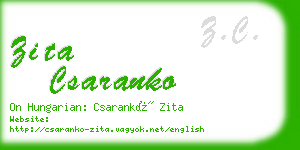 zita csaranko business card